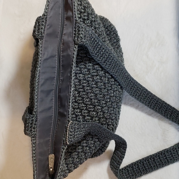 The Sac handbag, purse, bag, gray crochet handbg - Picture 6 of 8